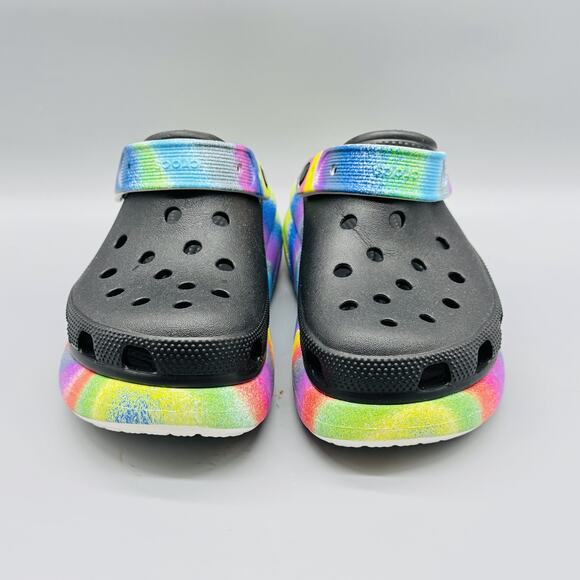 Crocs Shoes Womens 7 Platform Rainbow Tie Dye Classic Bae Clog Foam Slip On - Picture 3 of 12